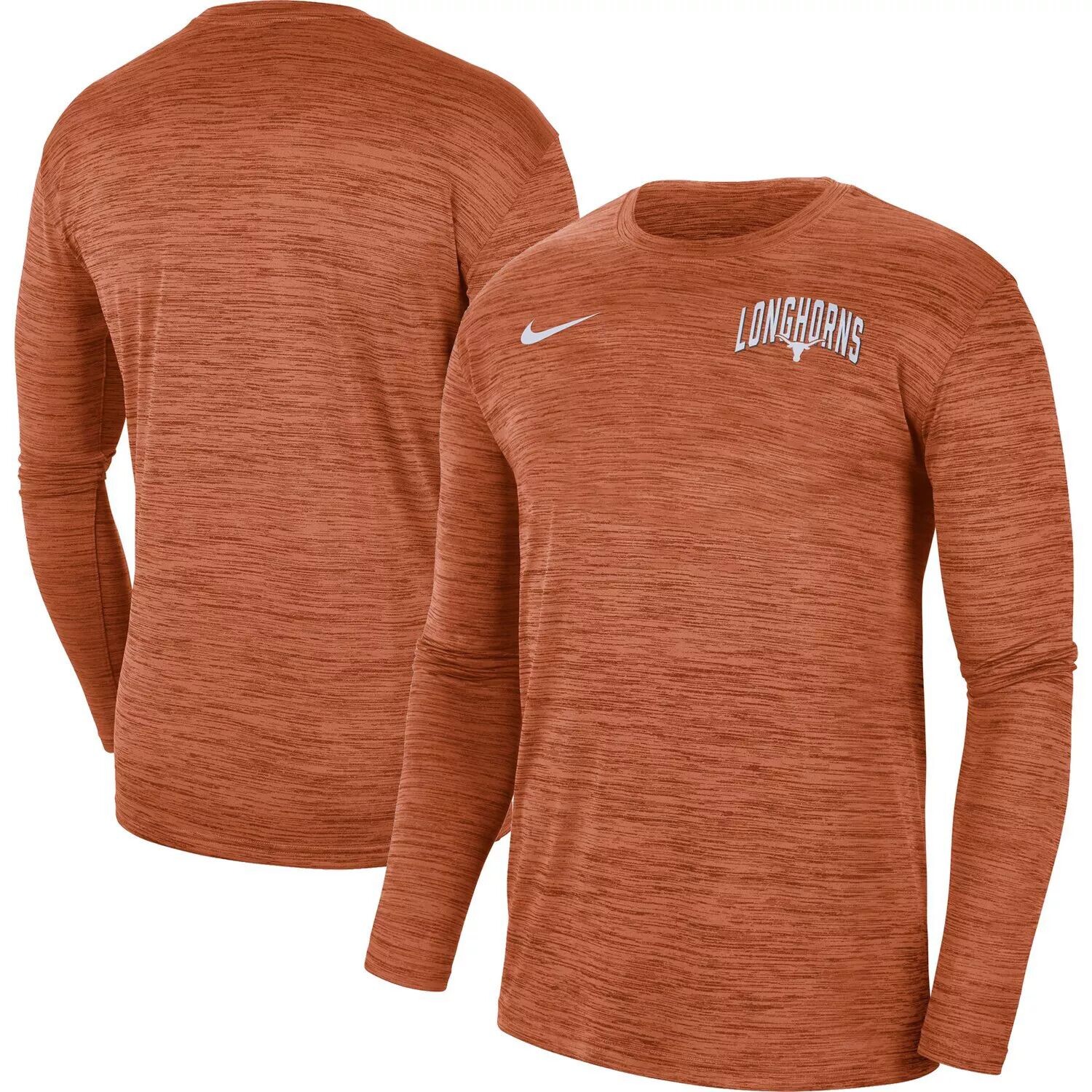 

Мужская футболка Texas Orange Texas Longhorns 2022 Game Day Sideline Velocity Performance с длинным рукавом Nike