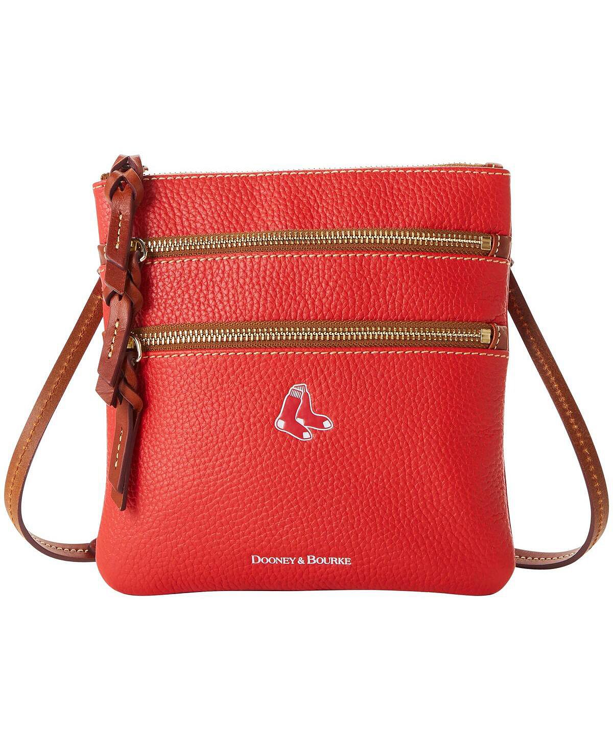 Женская сумка через плечо Boston Red Sox Pebble с тройной молнией Dooney & Bourke, красный кошелек dooney