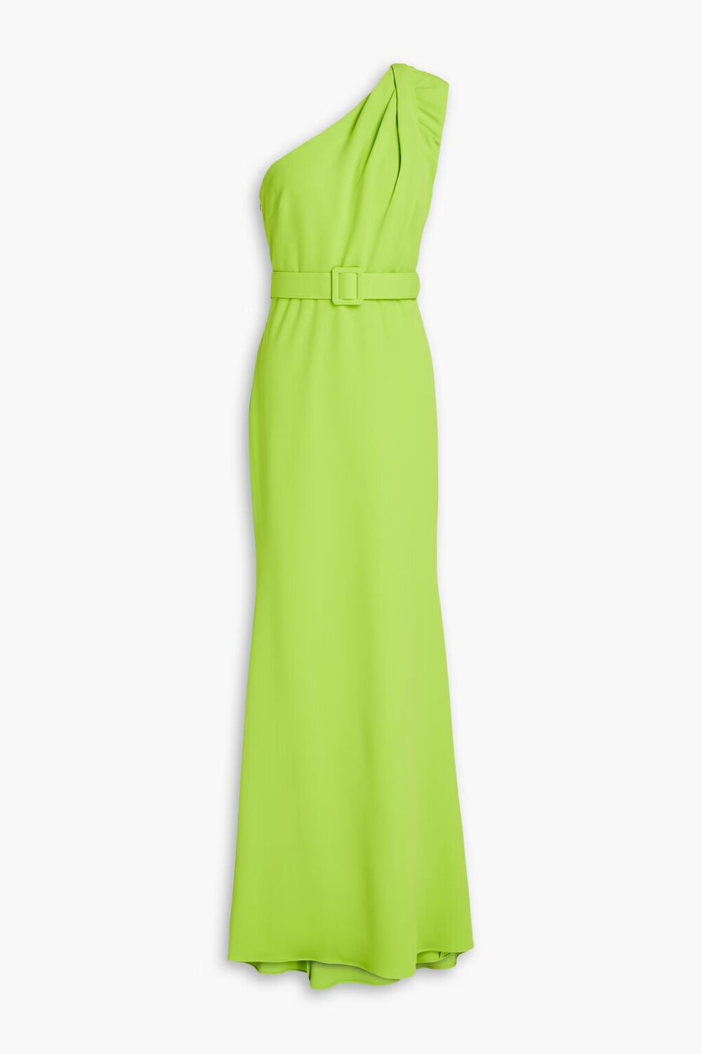 

Креповое платье на одно плечо с поясом Badgley Mischka, зеленый лайм