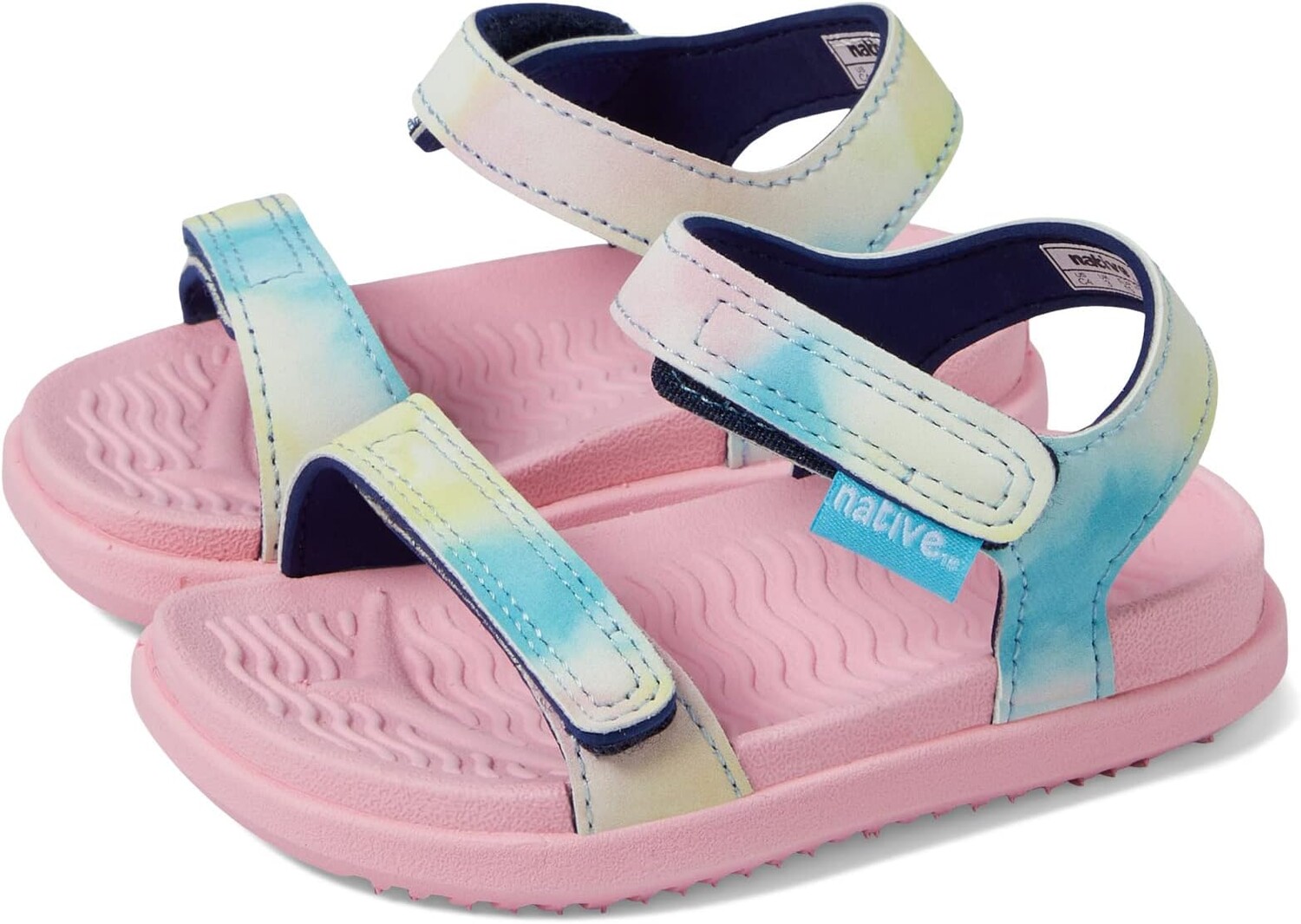 

Сандалии на плоской подошве Charley Sugarlite Print Native Shoes Kids, цвет Princess Pink/Princess Pink/Pastel Tie-Dye