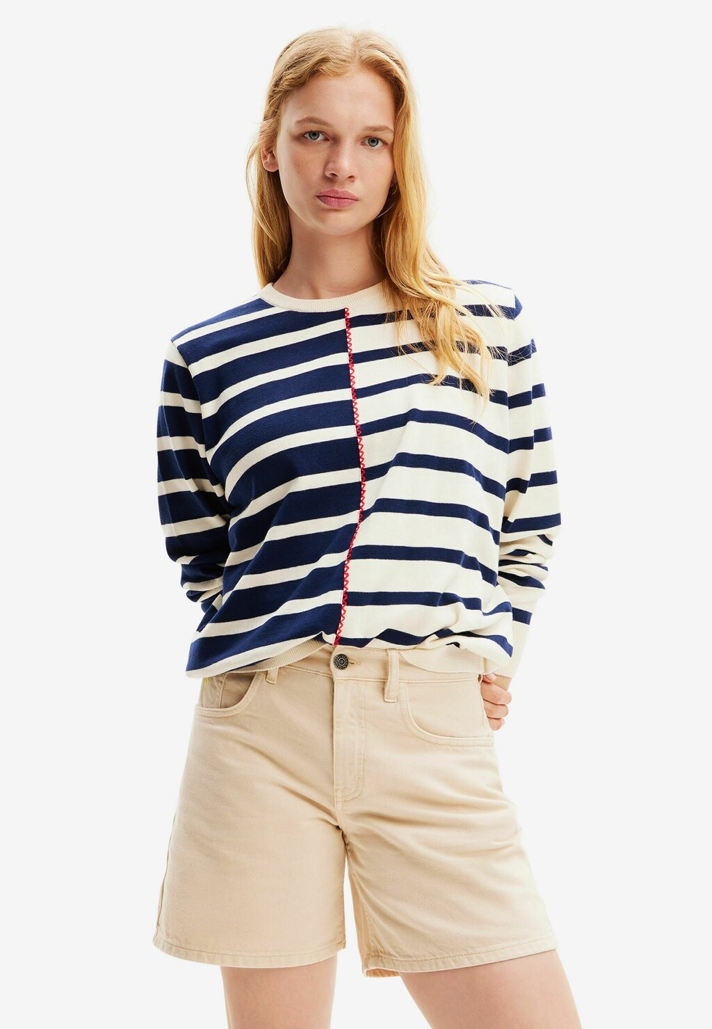 

Вязаный свитер ZIGZAG Desigual, цвет beige