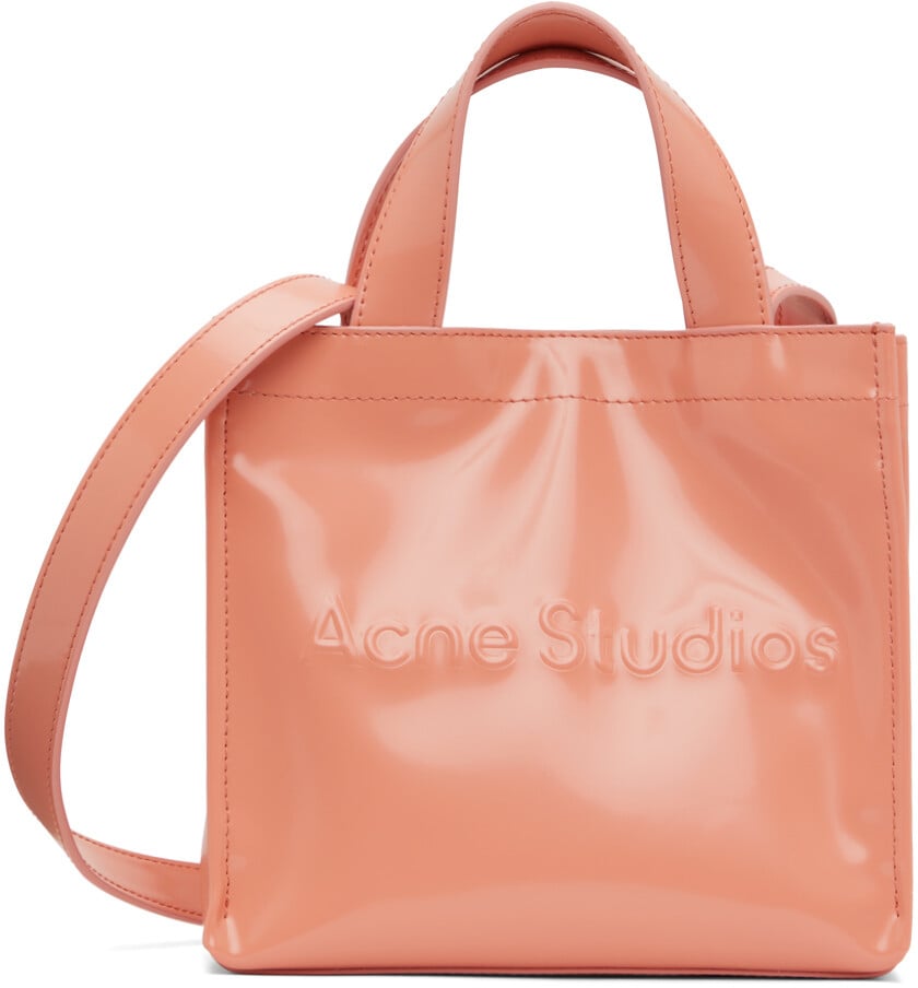 

Розовая мини-тоут с логотипом Salmon Acne Studios