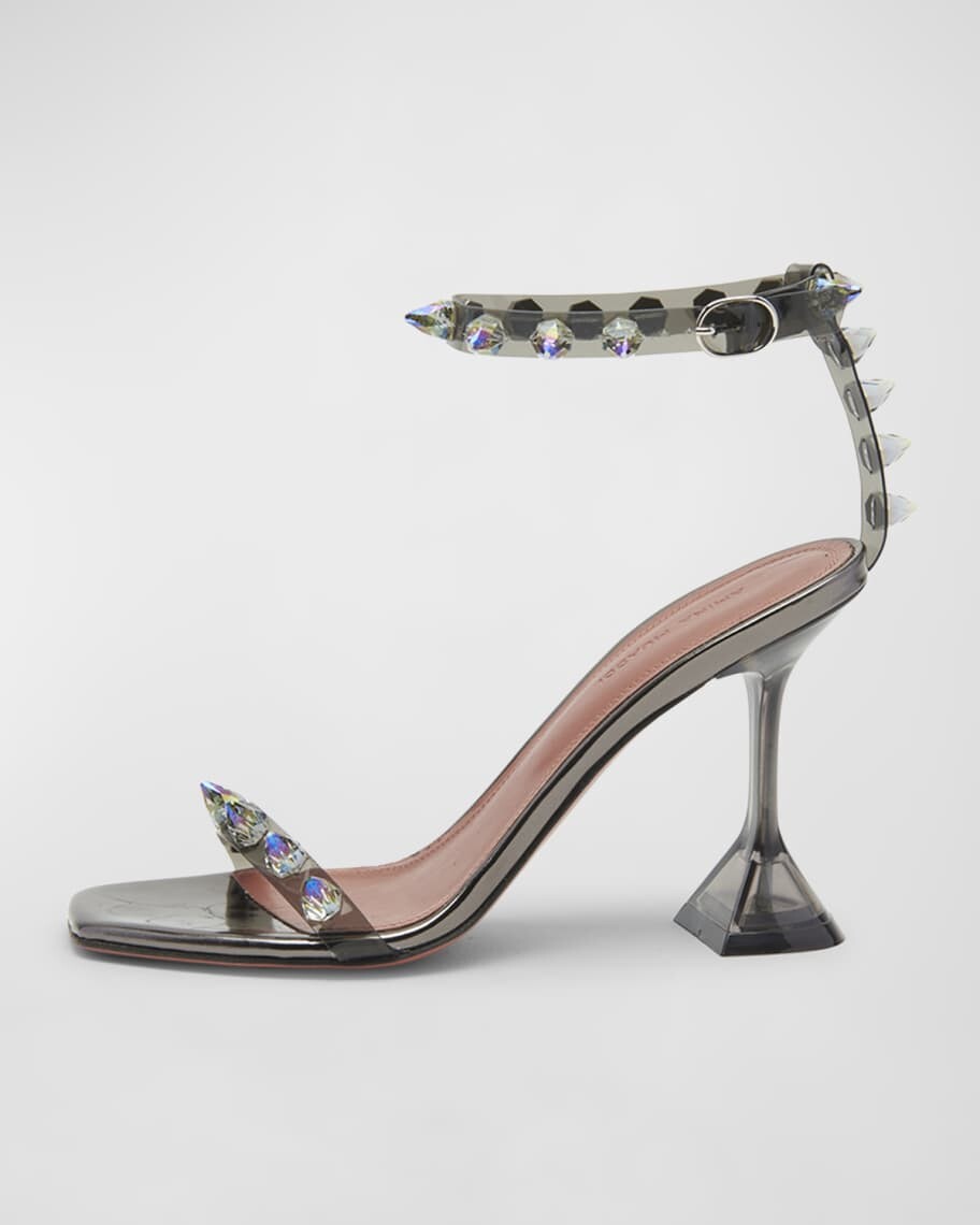 

Прозрачные сандалии Julia Neon Crystal-Spike Clear Amina Muaddi