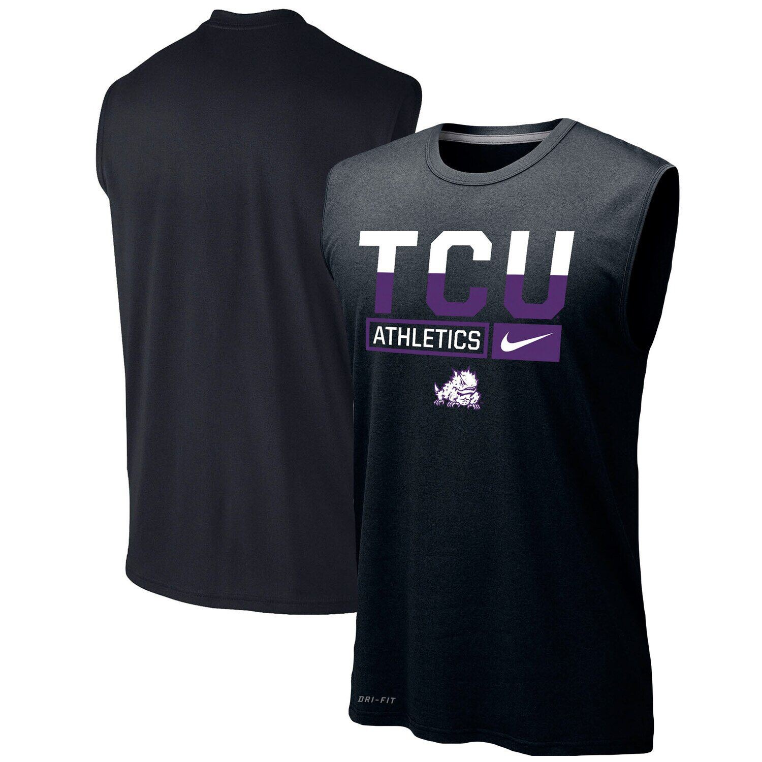 

Мужская черная майка TCU Horned Frogs Wordmark Drop Legend Performance Nike