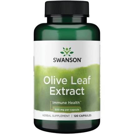 Капсулы с экстрактом оливковых листьев и 20% олеуропеина, 120 капсул, 500 мг, Swanson