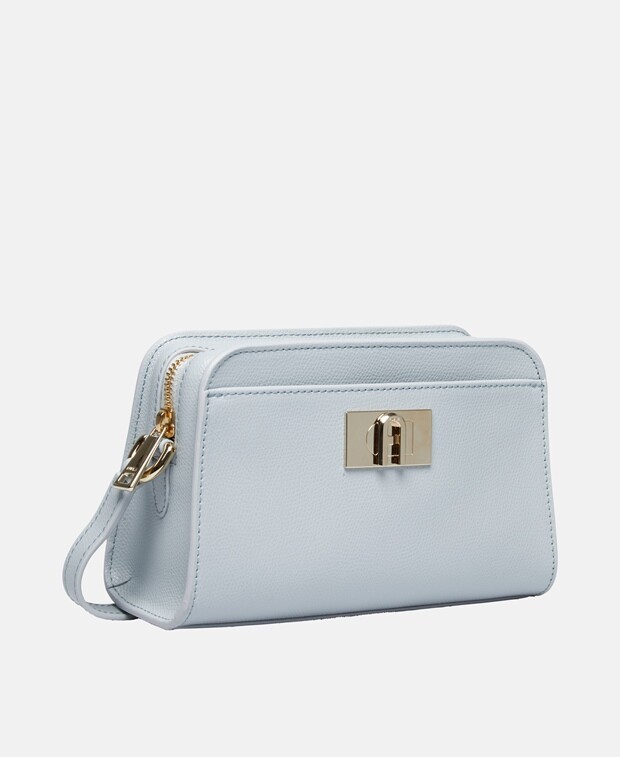 

Кожаная сумка-мессенджер Furla, светло-синий