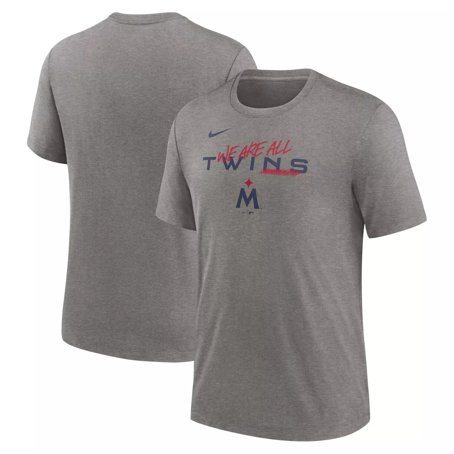 

Мужская футболка Heather Grey Minnesota Twins We Are All Tri-Blend Nike