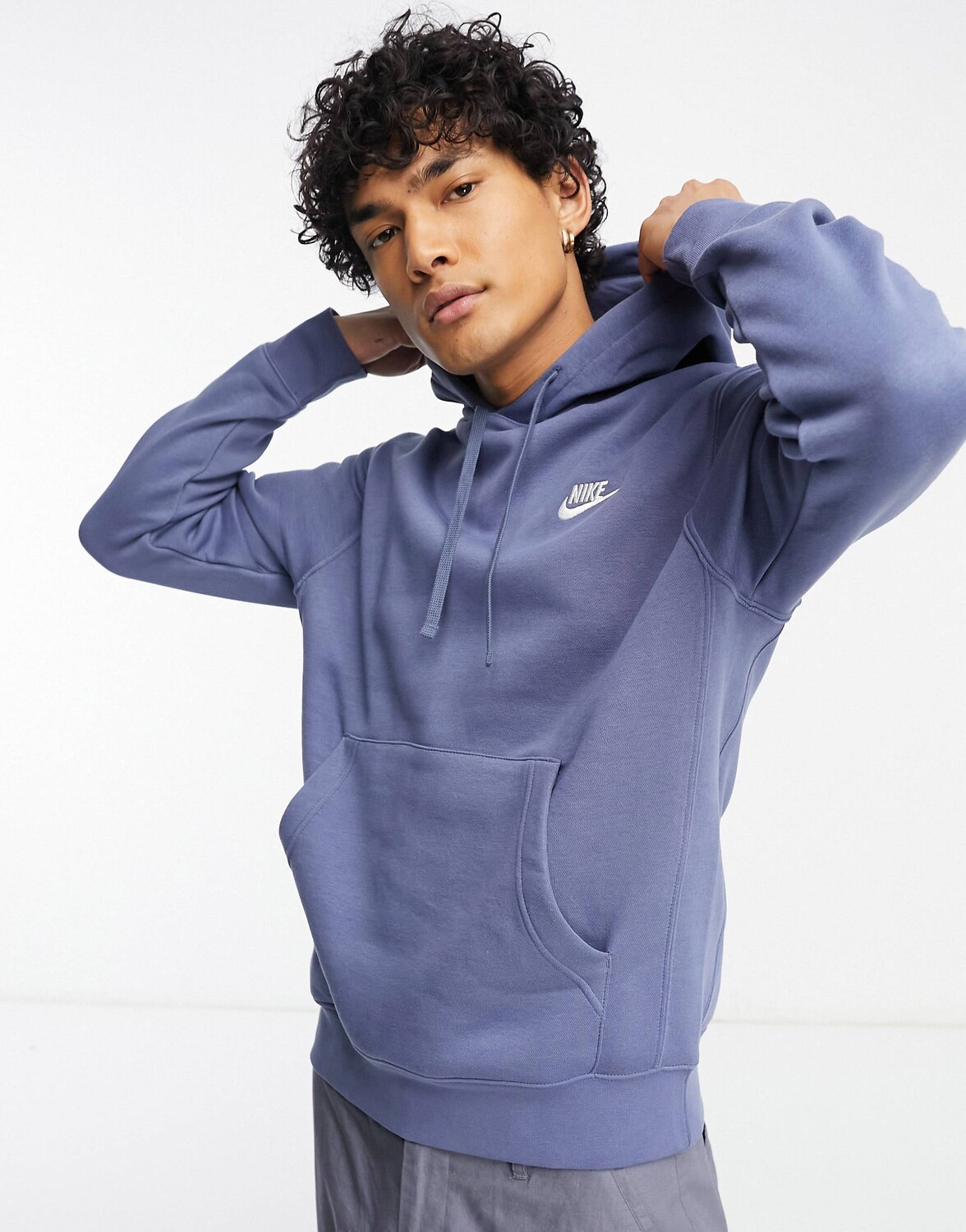 

Худи синего цвета из флиса Nike Club, Синий