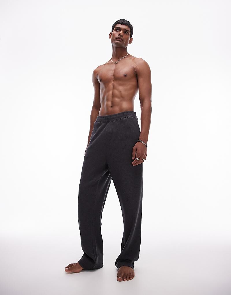 

Прямые джоггеры графитового вафельного цвета Topman