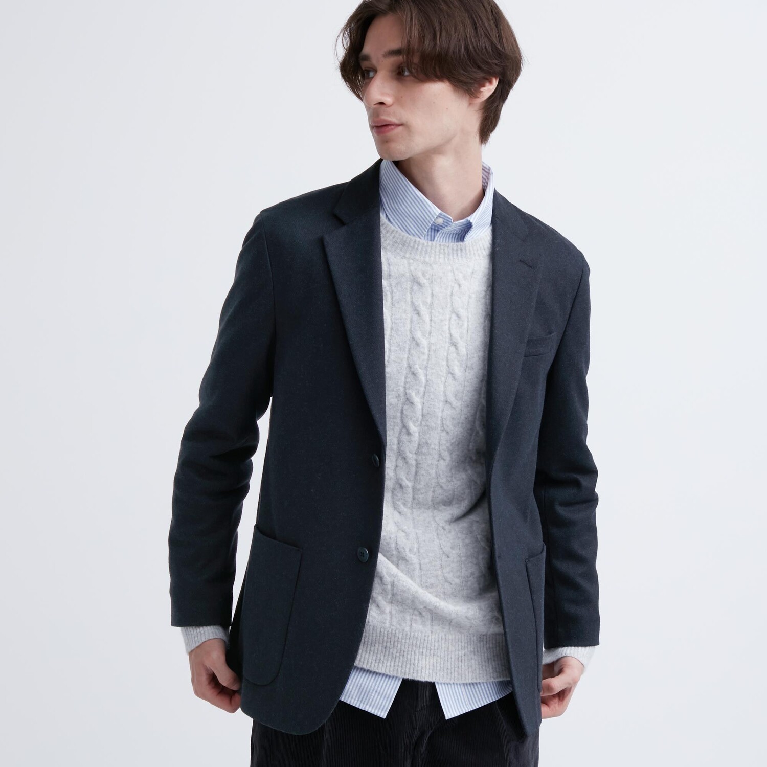 

Пиджак Comfort 2B Uniqlo, темно-синий