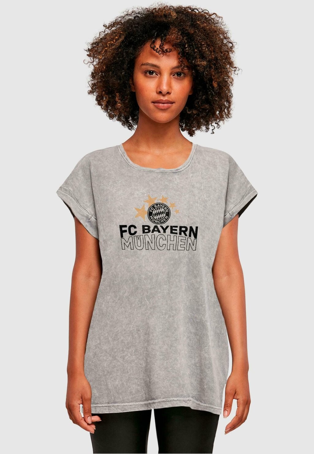

Футболка с символикой STAR ACID WASHED TEE FC Bayern München, цвет grey black