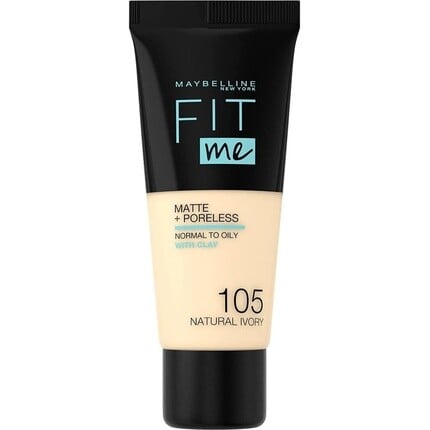 

Maybelline Fit Me Матовая тональная основа без пор 105 Натуральная слоновая кость 30 мл, Maybelline New York