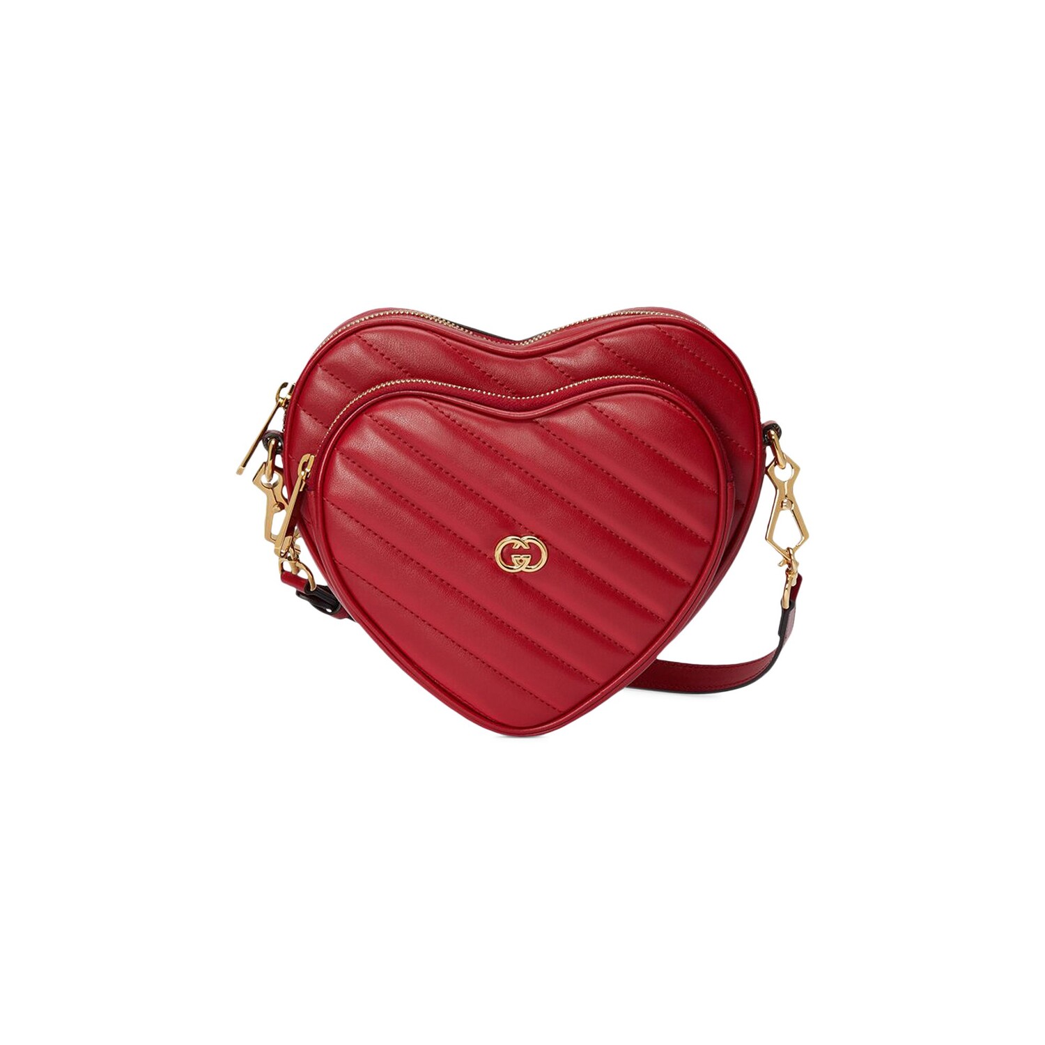 

Сумка на плечо Gucci Interlocking G Mini Heart, Hibiscus Red