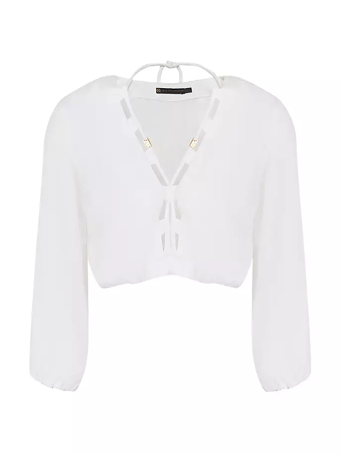 

Укороченный топ Ino с хлопковой окантовкой Vix By Paula Hermanny, цвет off white