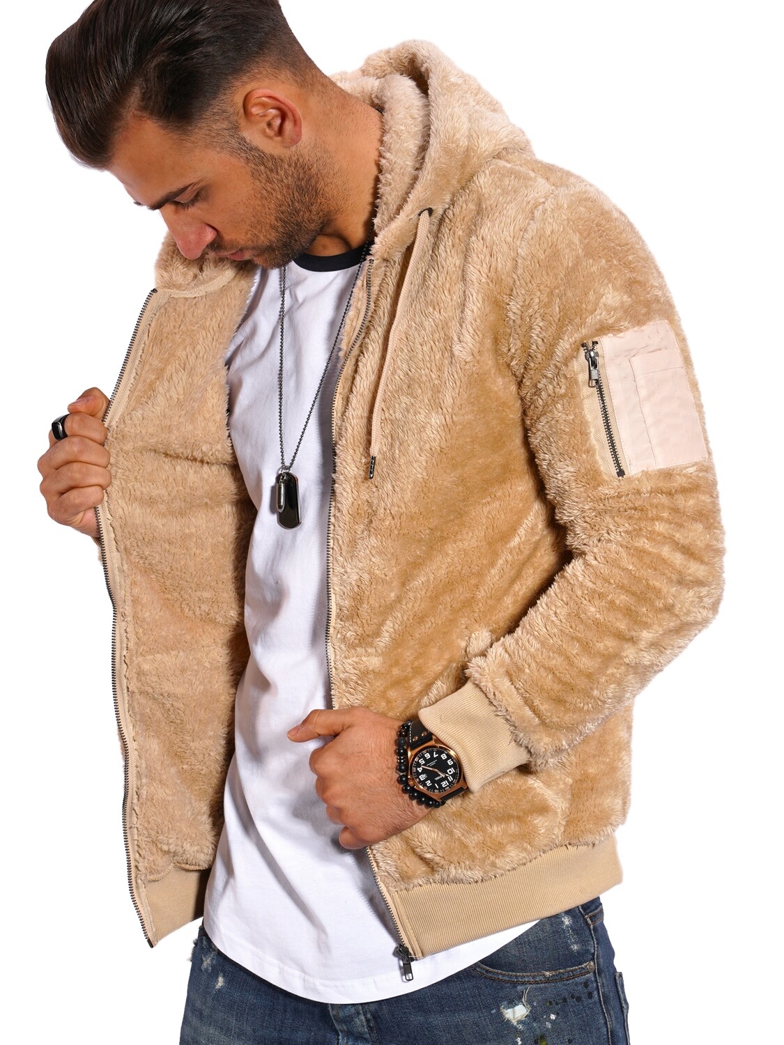 

Толстовка behype Teddy Zip, бежевый