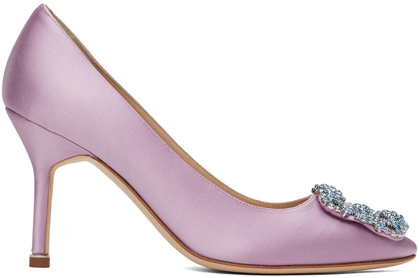 

Фиолетовые туфли Hangisi 90 Light на каблуке Manolo Blahnik