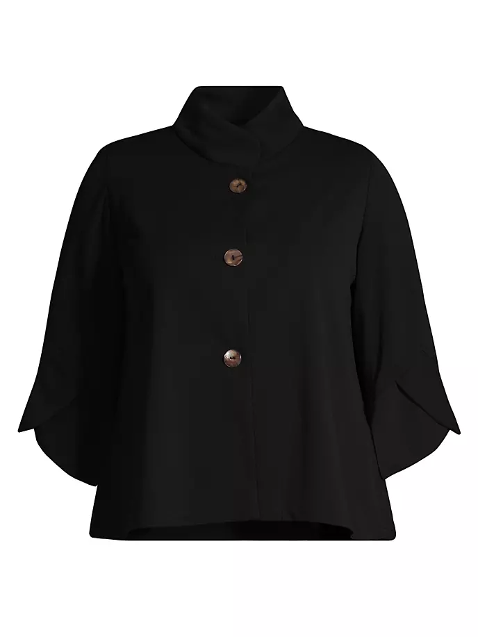 Креповая куртка с декором Ming Wang, Plus Size, черный