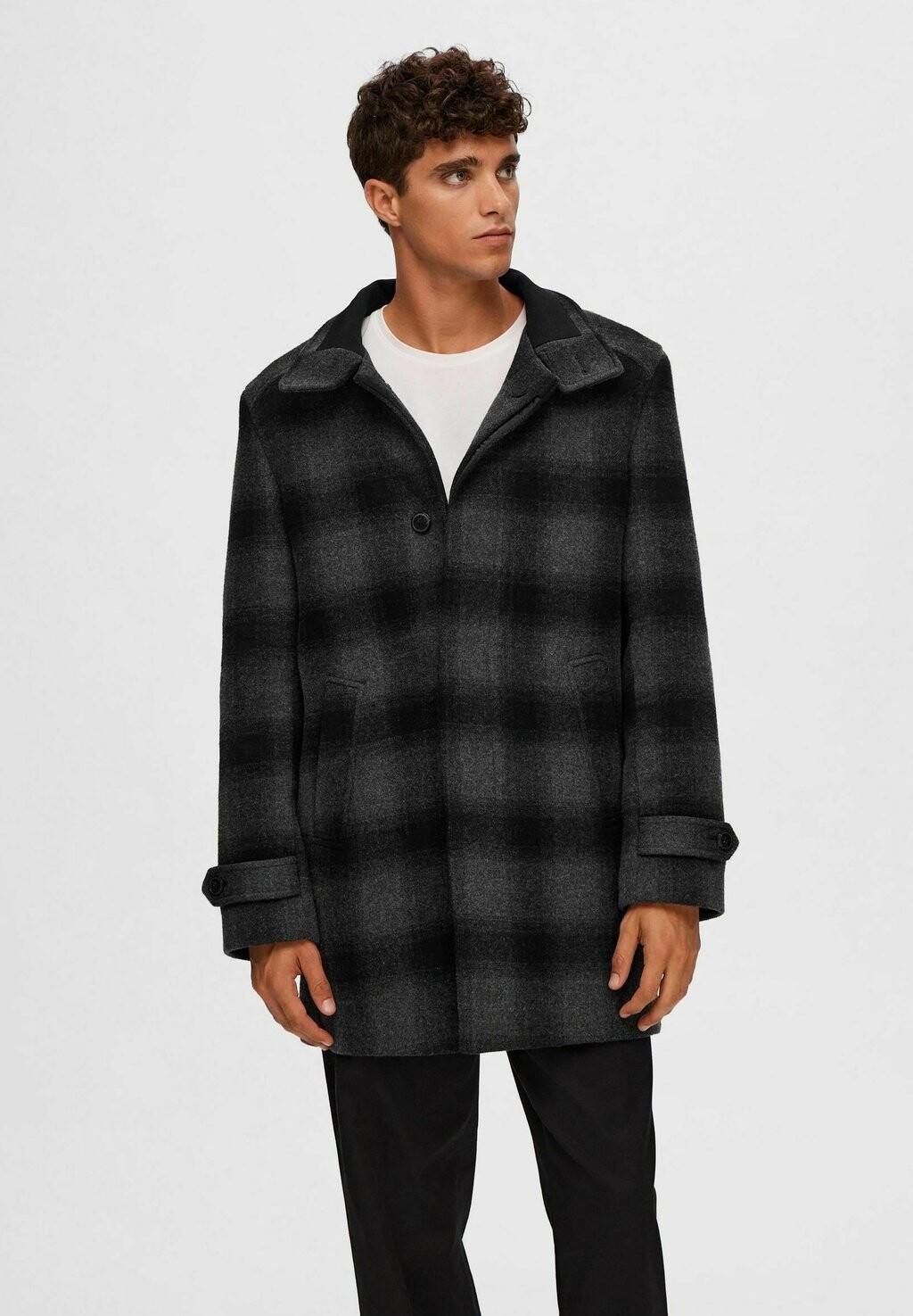 

Пальто классическое Slhreuben Selected, цвет dark grey melange