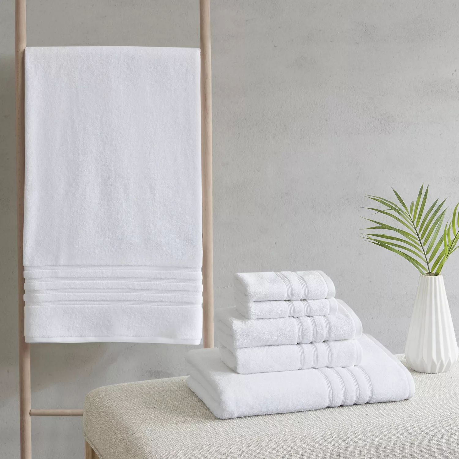 Набор экологически чистых антимикробных банных полотенец из 6 предметов Clean Spaces, серый