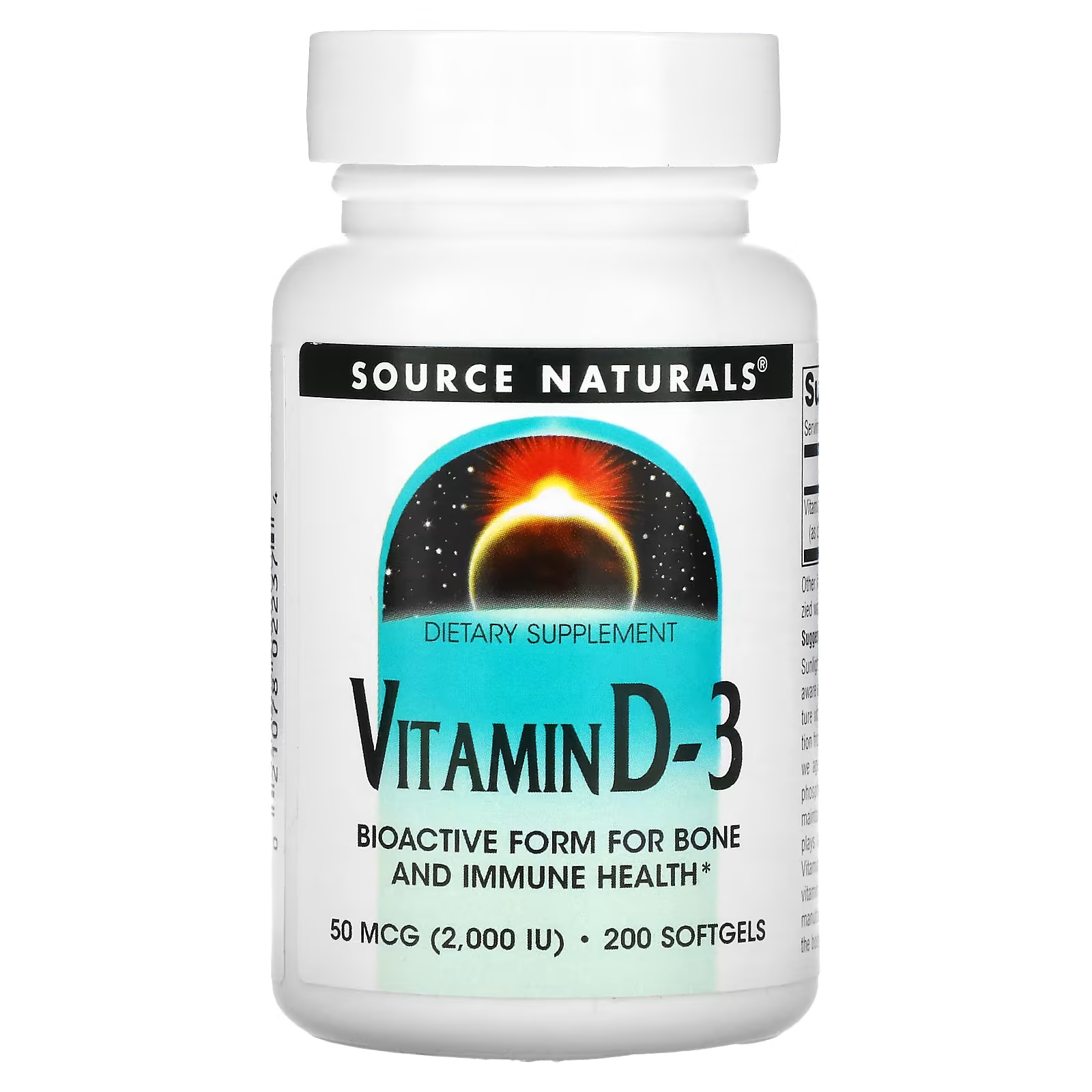 Витамин D-3 200 мягких таблеток Source Naturals