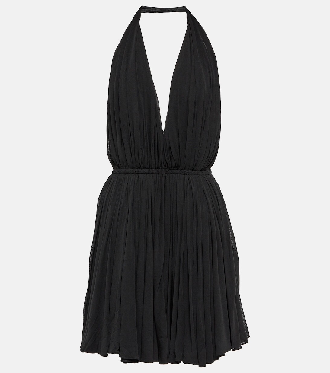 

Присборенное мини-платье SAINT LAURENT, черный