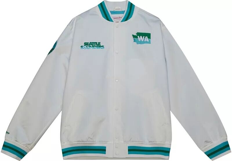 

Синяя атласная куртка Mitchell & Ness Seattle Sounders