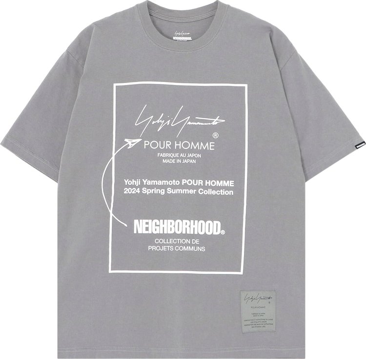 Футболка Yohji Yamamoto Pour Homme x Neighborhood PT Short-Sleeve II 'Grey', серый фото