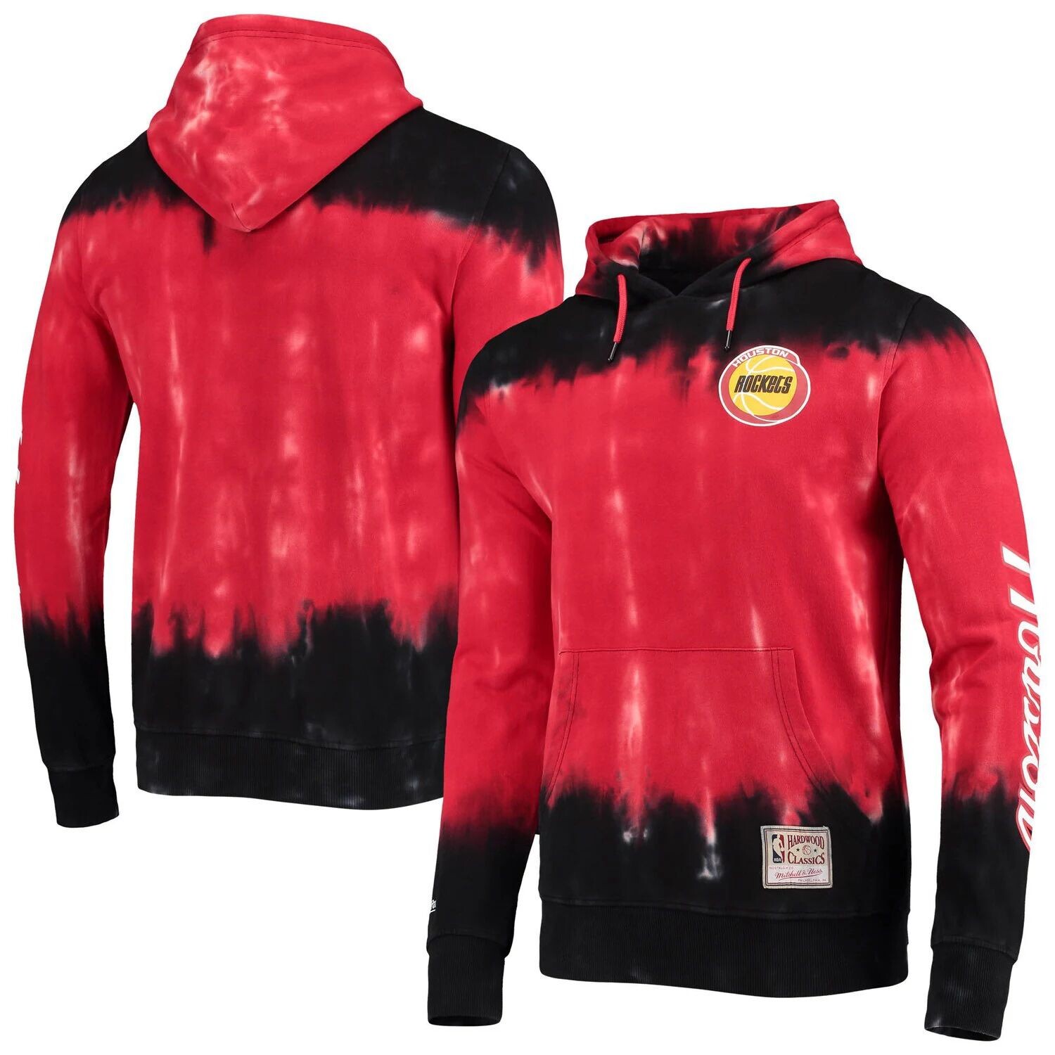 

Мужской пуловер с капюшоном Mitchell & Ness Houston Rockets Hardwood Classics Tie Dye