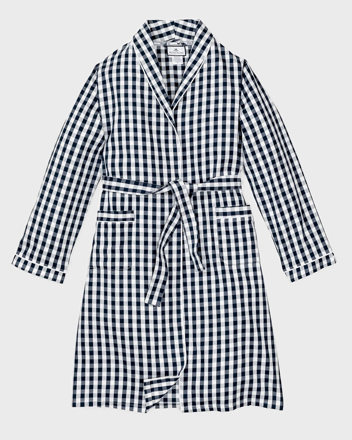 

Клетчатый халат, размеры 2–14 Petite Plume, цвет Navy