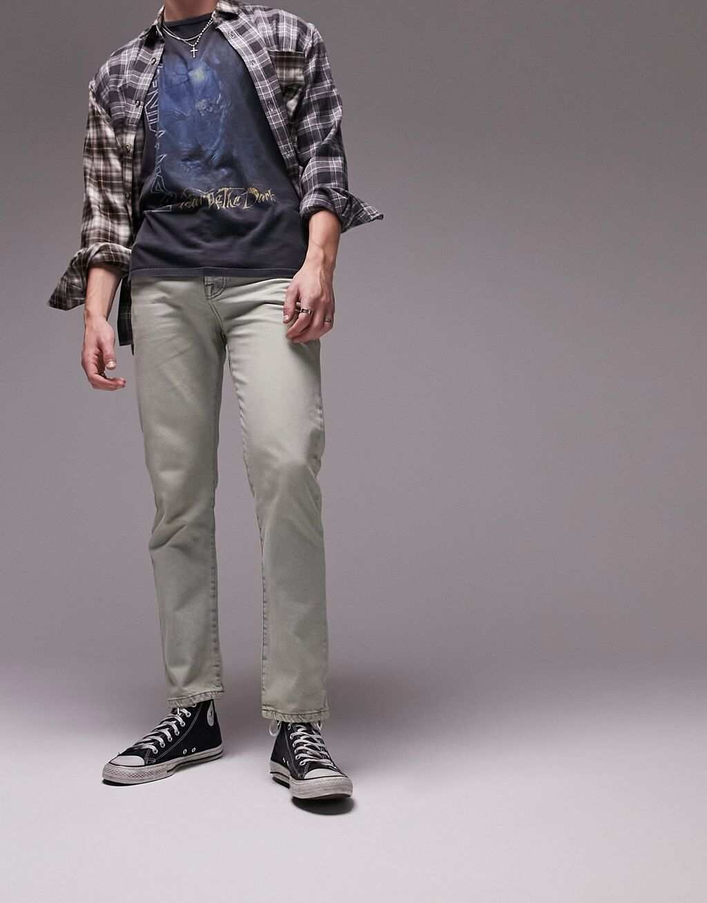 

Свободные джинсы Topman полустиранного оттенка