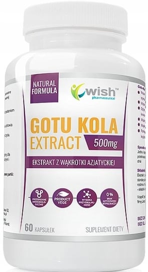 Wish, Экстракт Готу колы 500 мг, 60 капсул. Wish Pharmaceutical