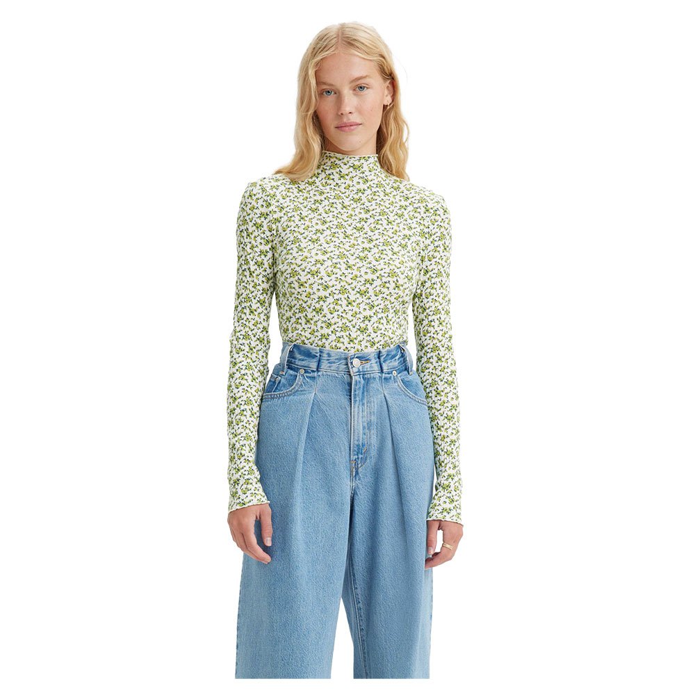 Блуза Levi´s Flora Mockneck, зеленый блуза levi s размер m голубой