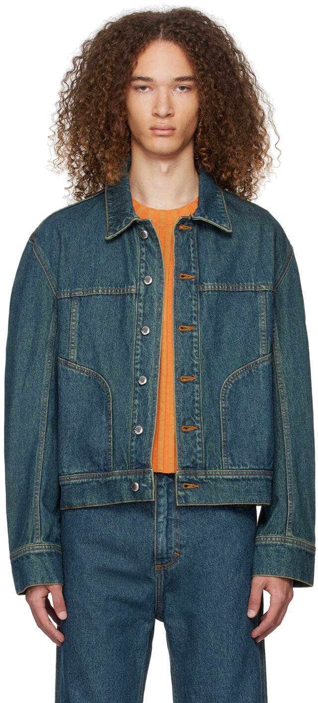 

Синяя джинсовая куртка EL Eckhaus Latta