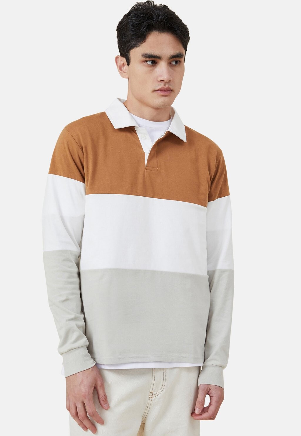 

Поло Rugby Cotton On, цвет ginger tri panel