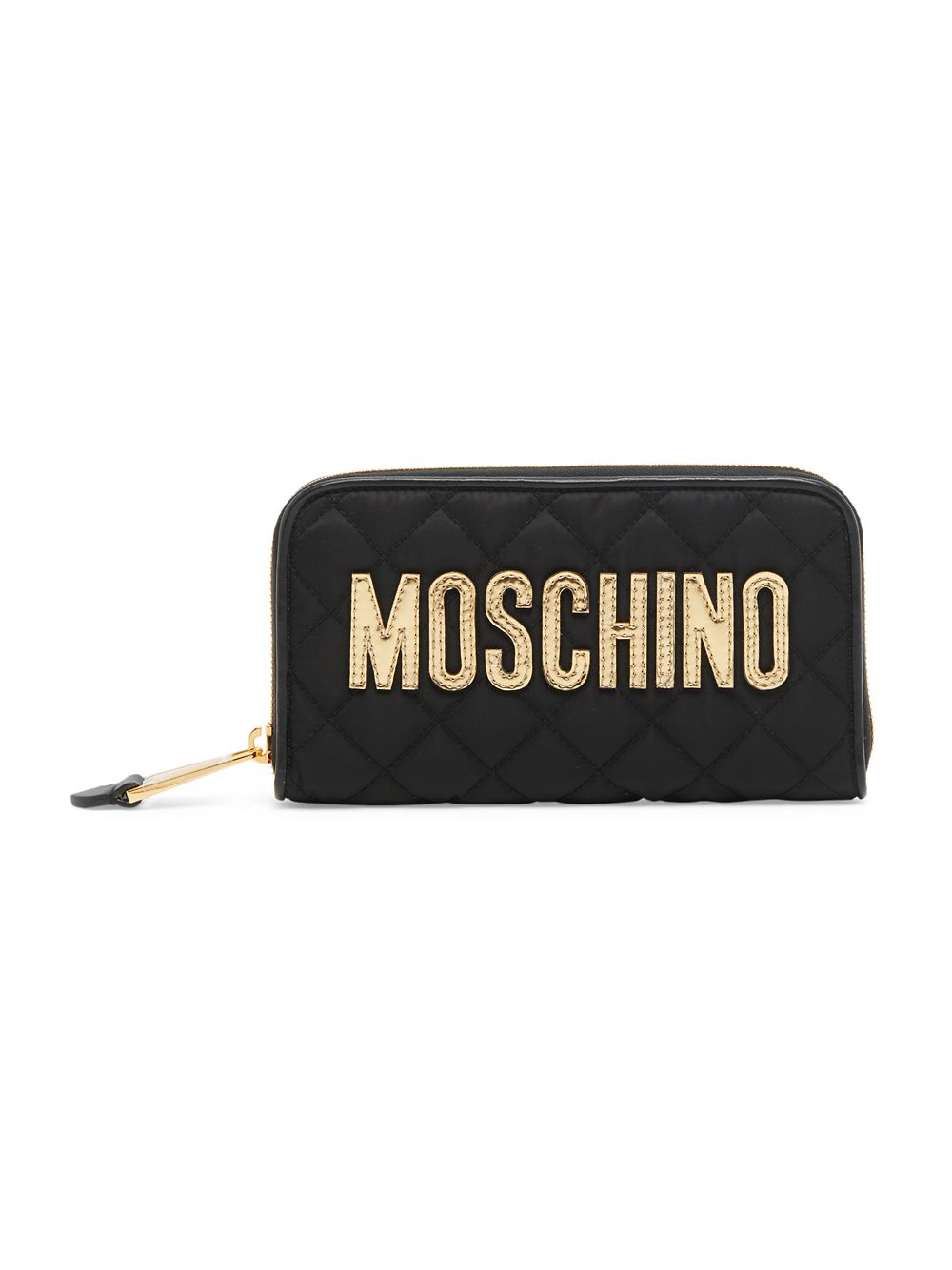 Стеганый нейлоновый кошелек Continental с логотипом Moschino, черный стеганый рюкзак с логотипом moschino черный