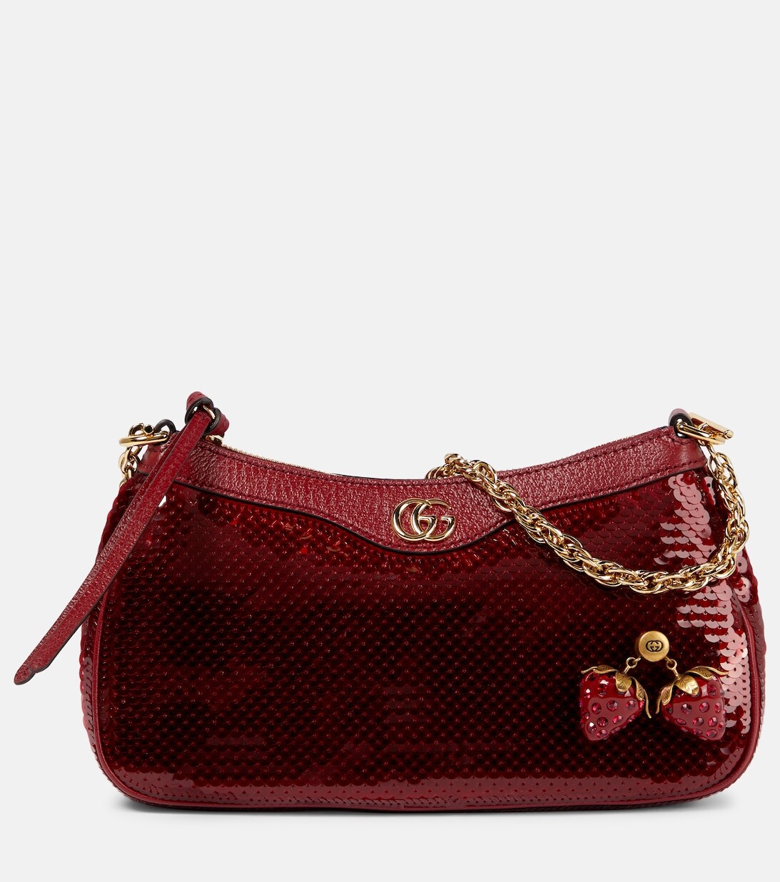 

Сумка Ophidia среднего размера из атласа с пайетками Gucci, красный
