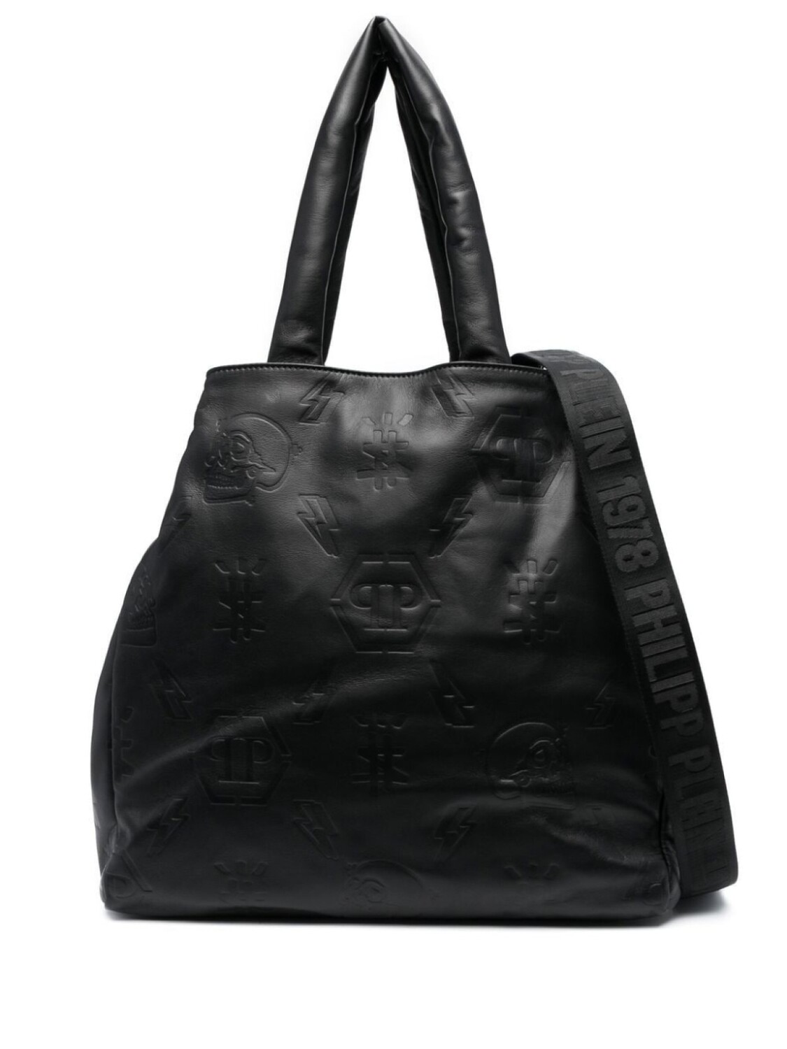 

Philipp Plein сумка-тоут с тисненой монограммой, черный