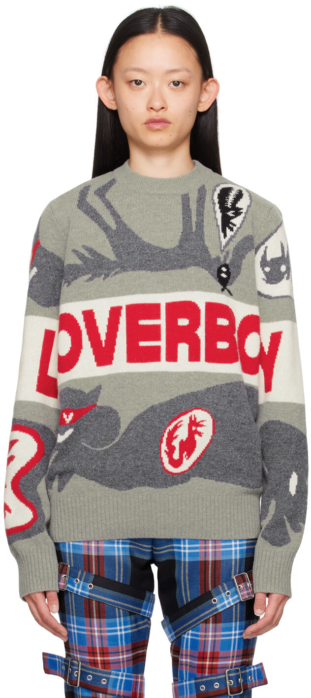 

Серый свитер интарсии Charles Jeffrey LOVERBOY