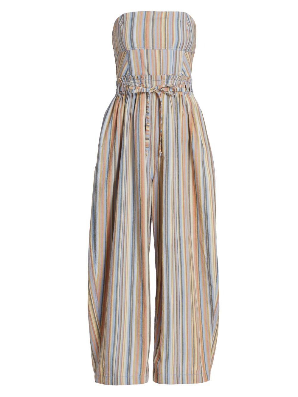 

Хлопковый комбинезон без бретелек Roaming Shores Free People, синий