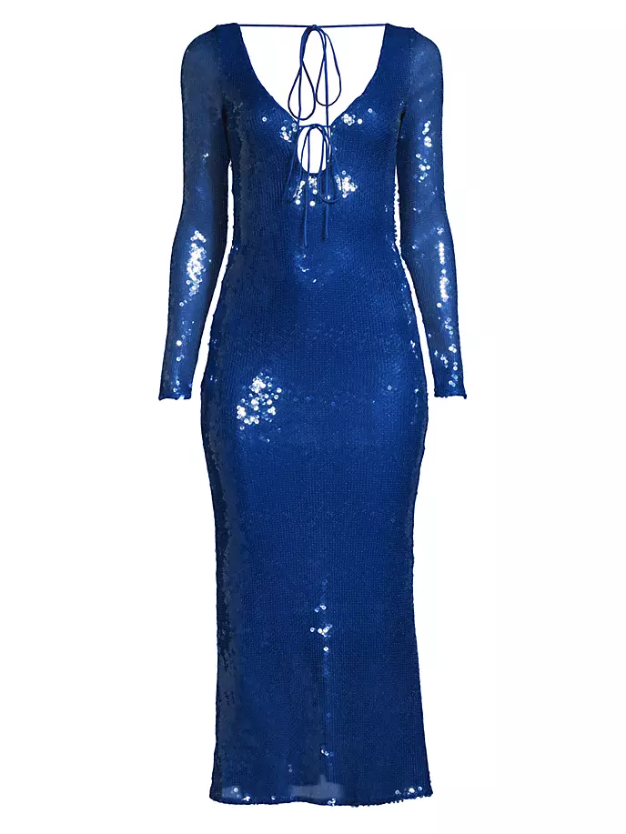 

Платье миди с вырезами и пайетками Verona Bardot, цвет cobalt