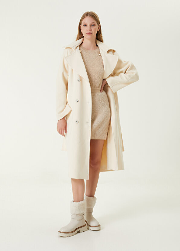 

Off-white двубортное верхнее пальто с капюшоном и тиснением Beymen