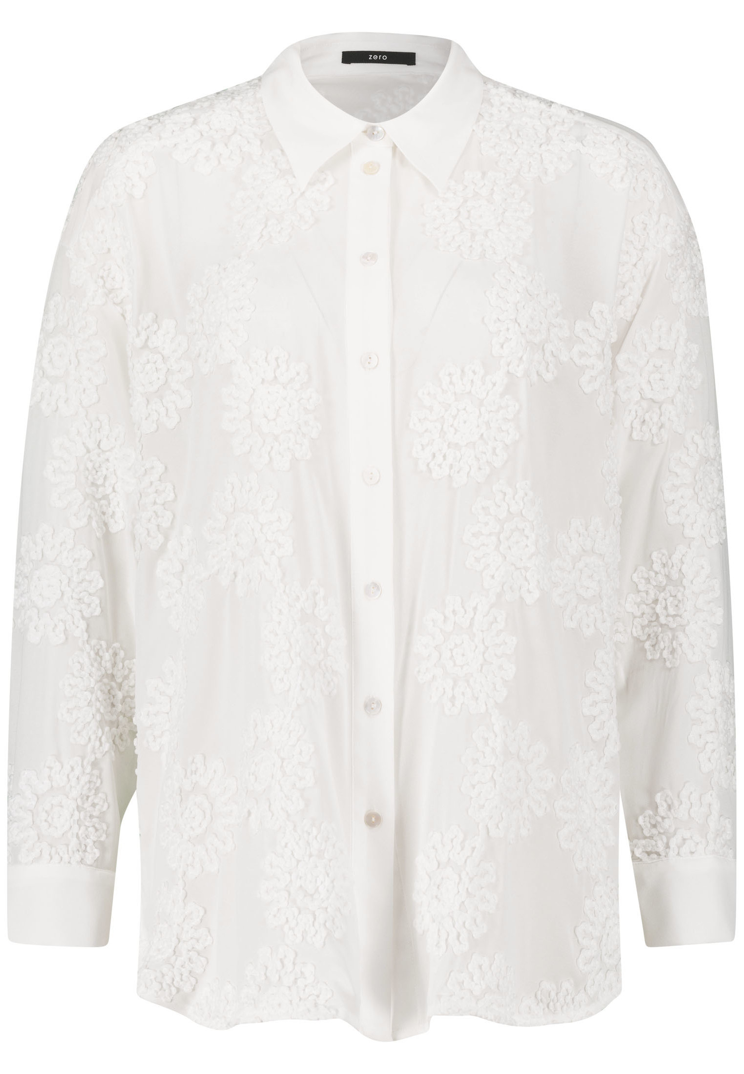 Блуза Zero Hemd mit Stickerei, белый