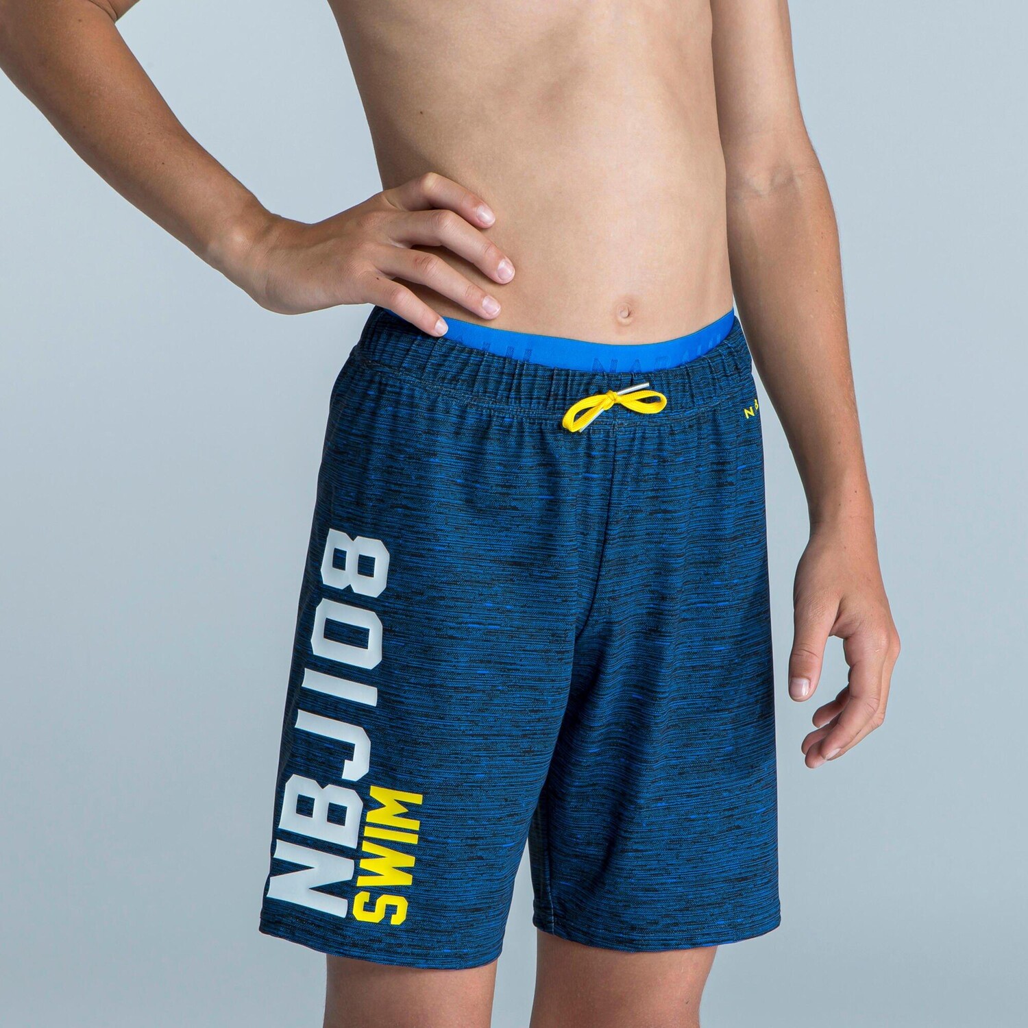 

Длинные плавки для мальчиков Decathlon со сплошным подбородком Nabaiji, черный