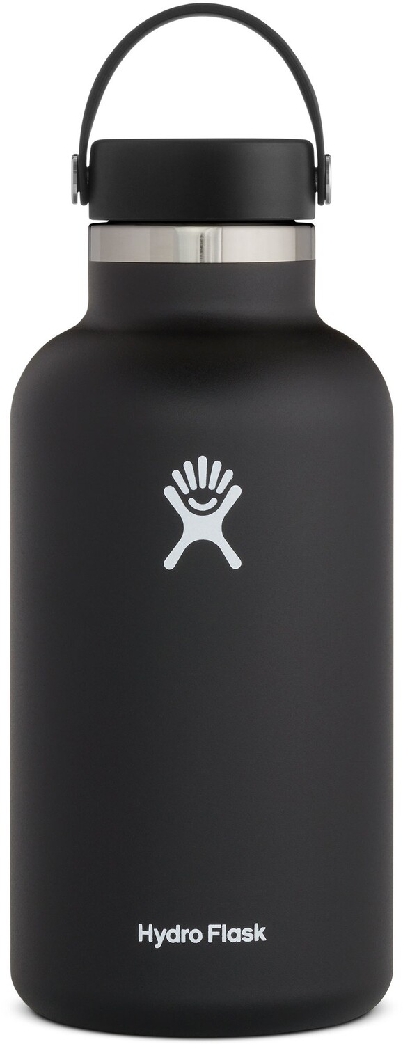 

Вакуумная бутылка с широким горлышком и гибкой крышкой — 64 эт. унция Hydro Flask, черный