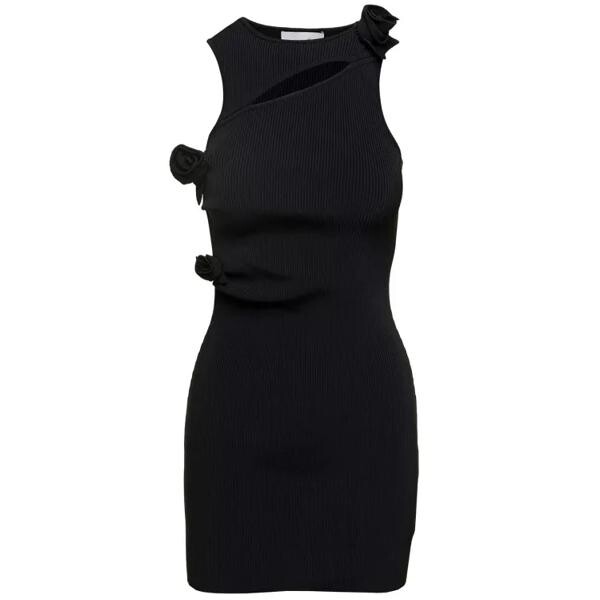 

Платье asymmetric flower knit minidress with cut-ou Coperni, черный