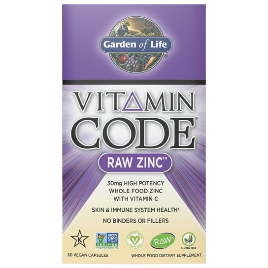 Витаминный код RAW Zinc (60 капсул) Garden of Life коллагеновая красота grass fed клубничный лимонад 270 г garden of life