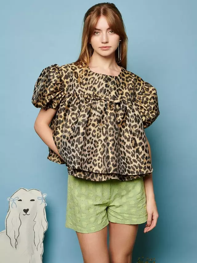 

Топ Sister Jane Lola Leopard Jacquard, цвет tan