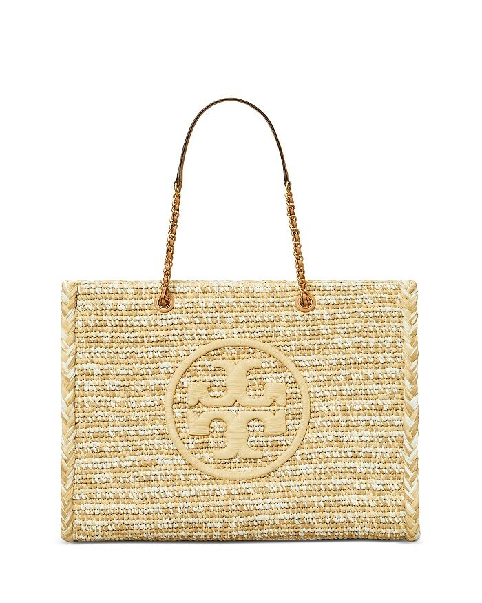 

Сумка-тоут Ella из рафии с меланжевой цепочкой Tory Burch