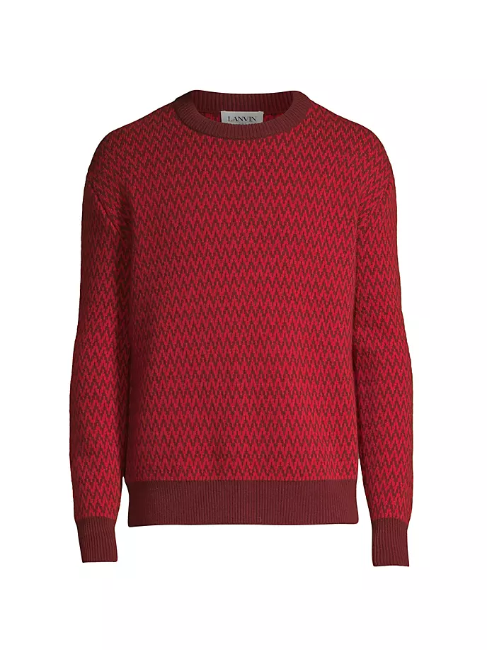 

Вязаный свитер с круглым вырезом и шевроном Curb Lanvin, красный