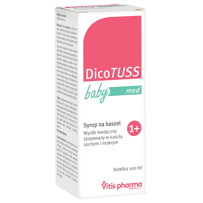 Сироп от кашля DicoTuss Baby Med, 100 мл сироп от кашля dr theiss mucoplant экстракт подорожника витамин с 100 мл